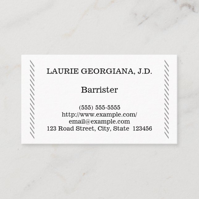 Low-Key and Restrained Barrister Business Card (Front)