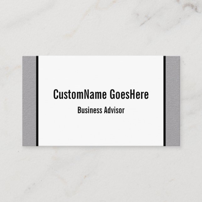 Low-Key Business Advisor Business Card (Front)