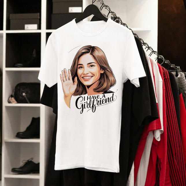 Low-Key Flex: "I Have A Girlfriend" Illustrated  T-Shirt (Low-Key Flex: "I Have A Girlfriend" Illustrated Tee I Birthday Depot)