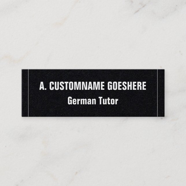 Low-Key German Tutor Business Card (Front)