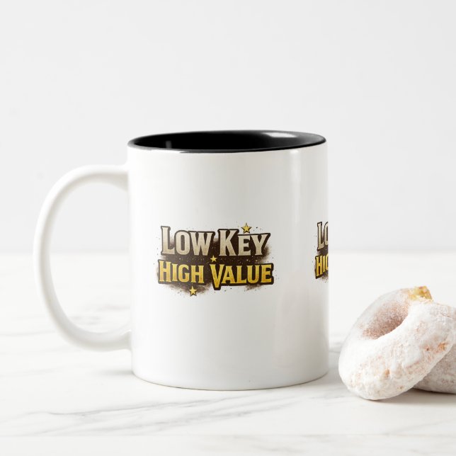 Low Key High Value Two-Tone Coffee Mug (With Donut)