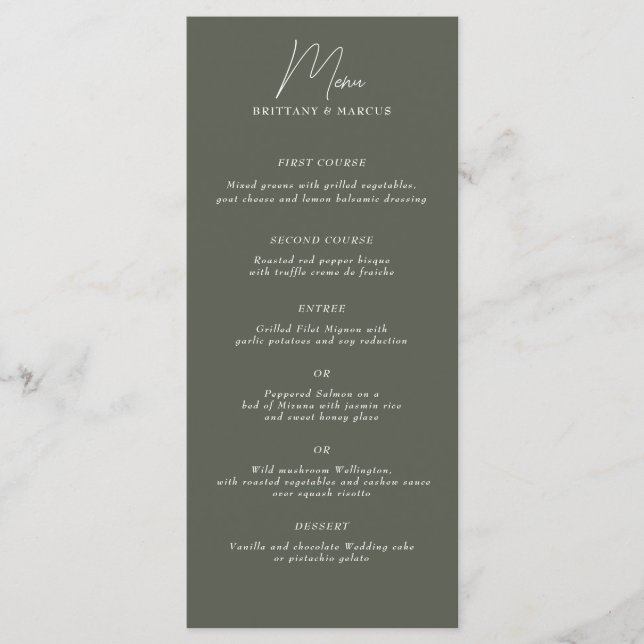 Low Key Minamalist Menu (Front)