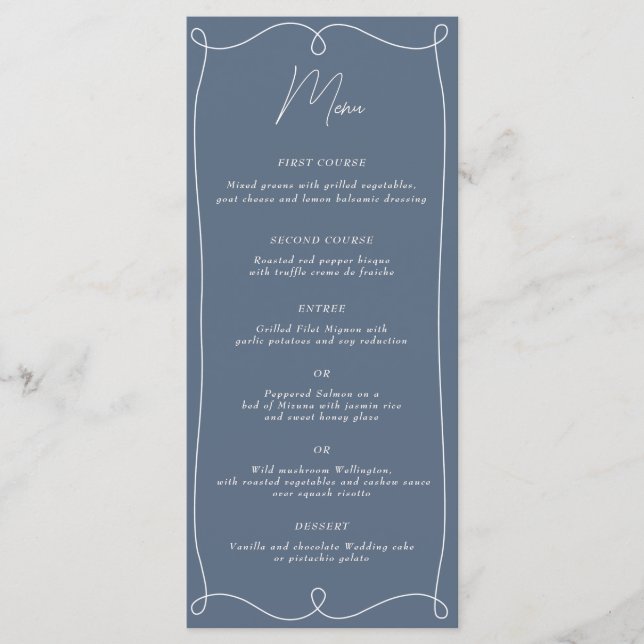 Low Key Minamalist Swirl Menu (Front)