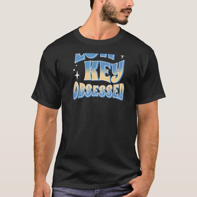 Low Key Obsessed Retro Oversize Image On Back T-Shirt (Front)