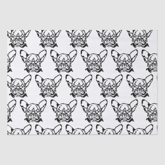 Low Key Rockstar Frenchie French Bulldog Tissue Paper (Front)