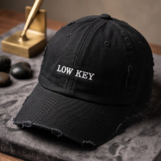 Low Key Vintage Distressed Black Baseball Cap | Mi
