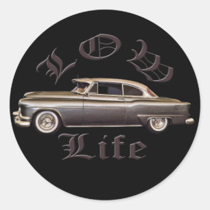 Low Life Oldsmobile Lowrider black Classic Round Sticker