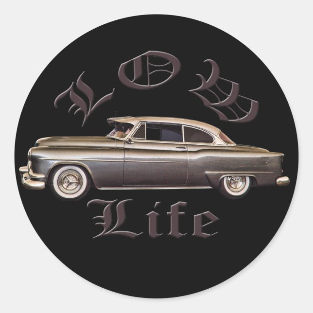 Low Life Oldsmobile Lowrider black Classic Round Sticker (Front)
