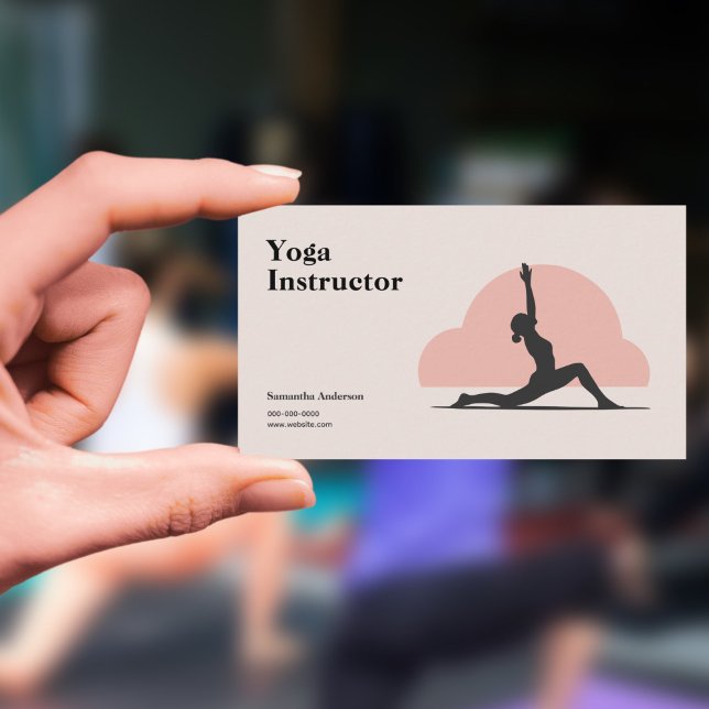 Low Lunge Pose - Yoga Instructor Business Card (Low Lunge Pose - Yoga Instructor Business Card)