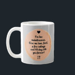 Low Maintenance Love  Funny Relationship Quote Art Coffee Mug<br><div class="desc">Low Maintenance Love | Funny Relationship Quote Art Embrace the charm of simplicity with our witty "Low Maintenance Love" design. This playful artwork encapsulates the essence of easygoing relationships, featuring a heartwarming quote set against a soft peach backdrop. Perfect for couples with a sense of humor, this design makes for...</div>