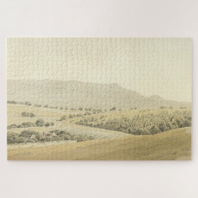 Low Mountain Landscape – Caspar David Friedrich Jigsaw Puzzle (Horizontal)