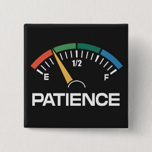 Low patience fuel gauge metre 15 cm square badge