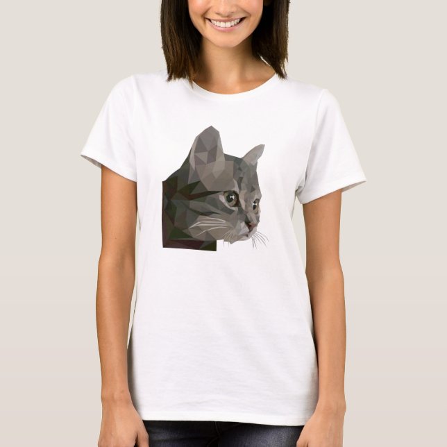 Low Poly Art Cat T-Shirt (Front)