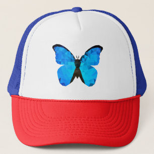 Low Poly Blue Butterfly Trucker Hat