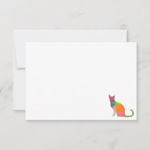 Low Poly Cat Silhouette Blank Card