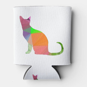 Low Poly Cat Silhouette Can Cooler