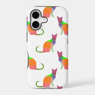 Low Poly Cat Silhouette Pattern