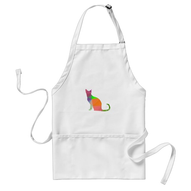 Low Poly Cat Silhouette Standard Apron (Front)