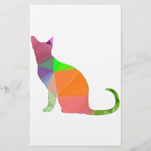 Low Poly Cat Silhouette Stationery