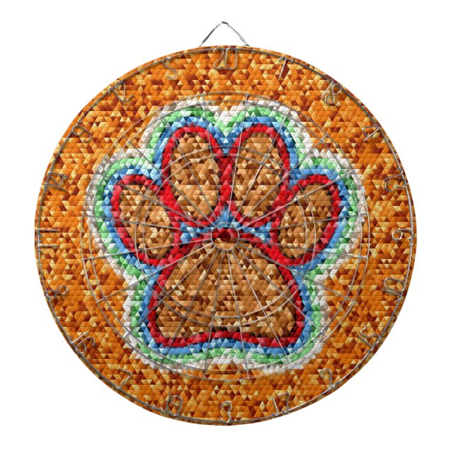Low Poly Dog Paw Art Dartboard (Front)