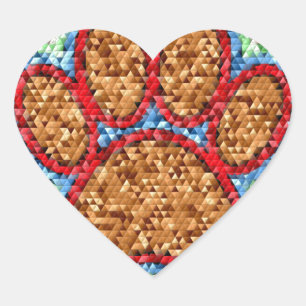 Low Poly Dog Paw Art Heart Sticker