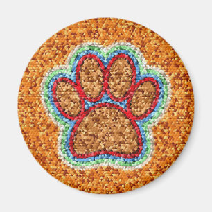 Low Poly Dog Paw Art Magnet