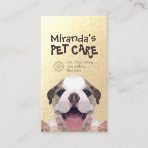 Low Poly Dog Pet Care Grooming Bathing Food Salon Appointment Card