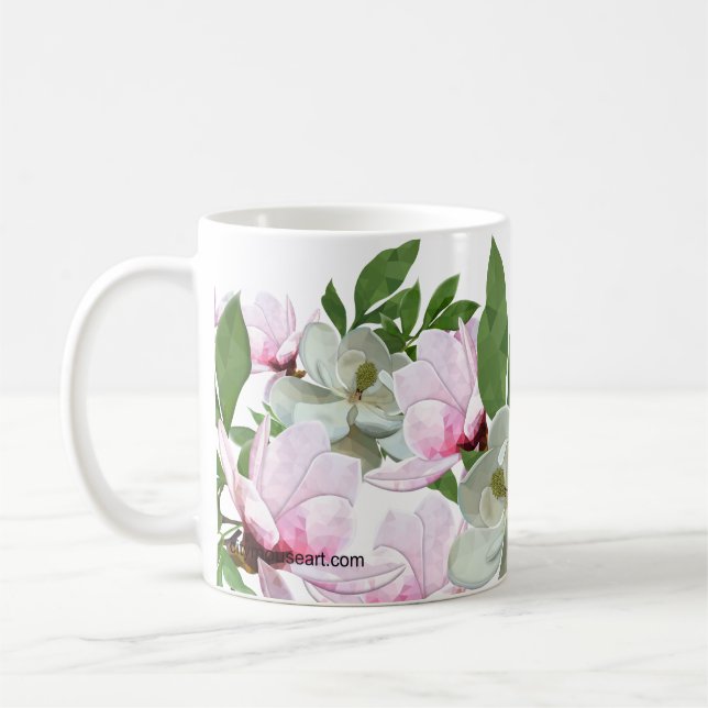 Low Poly Dogwood Coffee Mug (Left)