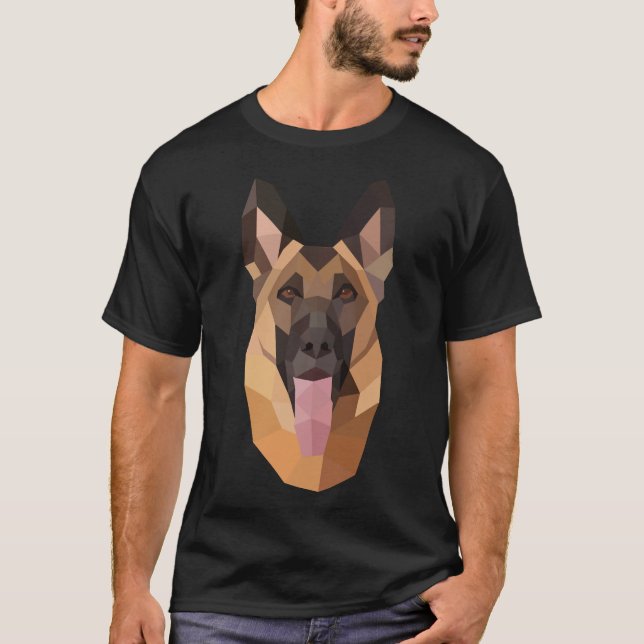 Low-Poly German Shepherd T-Shirt (Front)