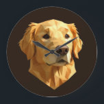 Low-Poly Golden Retriever Large Clock<br><div class="desc">Celebrate your favorite furry friend with this stunning Golden Retriever portrait. Created in a modern, geometric 'Low Poly' art style, this design uses sharp polygonal shapes and warm golden tones to bring out the loyal and friendly spirit of the dog. A perfect minimalist and artistic choice for dog lovers, pet...</div>