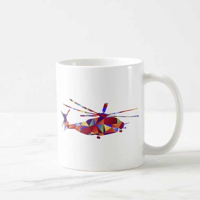 Low Poly Helicopter Icon Coffee Mug (Right)