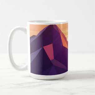 Low Poly Mountain Sunset Geometric Coffee Mug