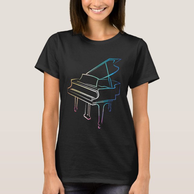Low Poly Piano Shirt Gift for Piano Player Musicia (Front)