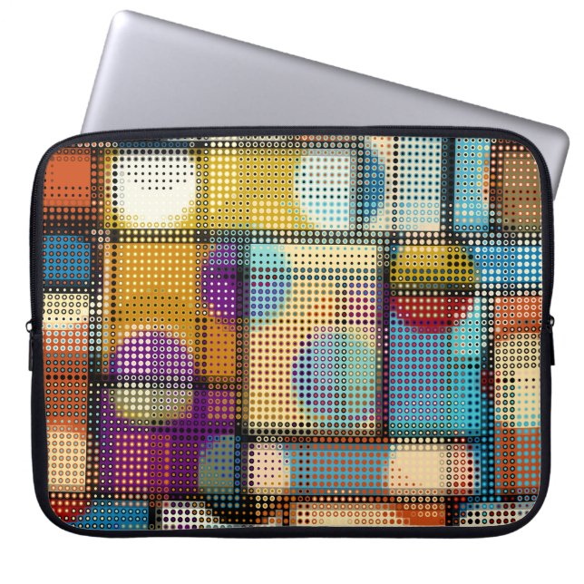 Low poly pixel art, geometric pattern. laptop sleeve (Front)