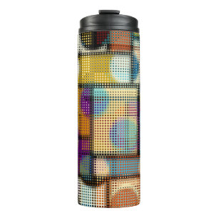 Low poly pixel art, geometric pattern. thermal tumbler