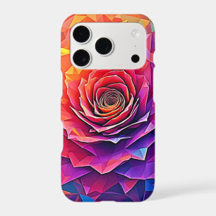 Low Poly Rose Bloom Abstract Art
