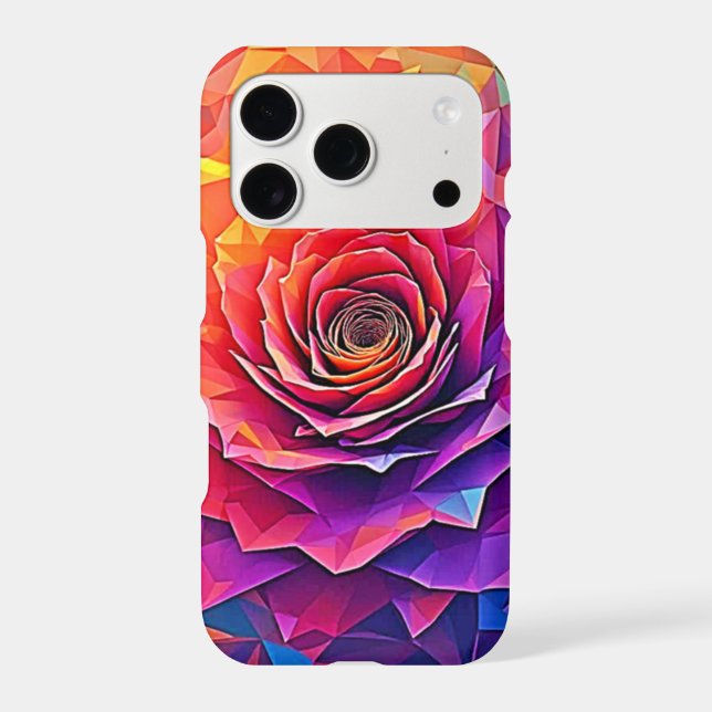 Low Poly Rose Bloom Abstract Art (Back)