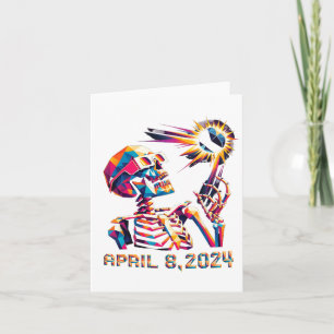 Low Poly Total Eclipse April 8th 2024 Skeleton Card