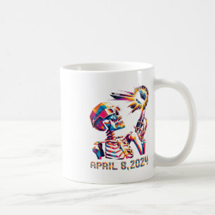 Low Poly Total Eclipse April 8th 2024 Skeleton Coffee Mug