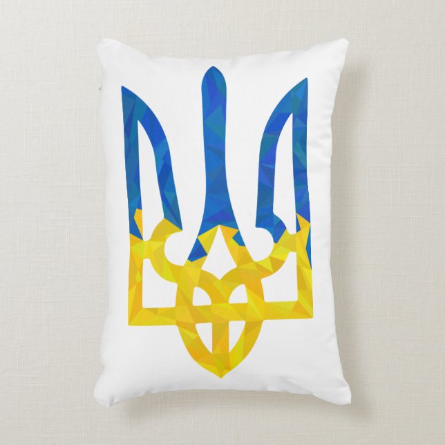 Low polygonal Ukrainian trident Decorative Cushion (Front(Vertical))