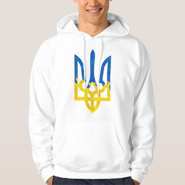 Low polygonal Ukrainian trident Hoodie (Front)