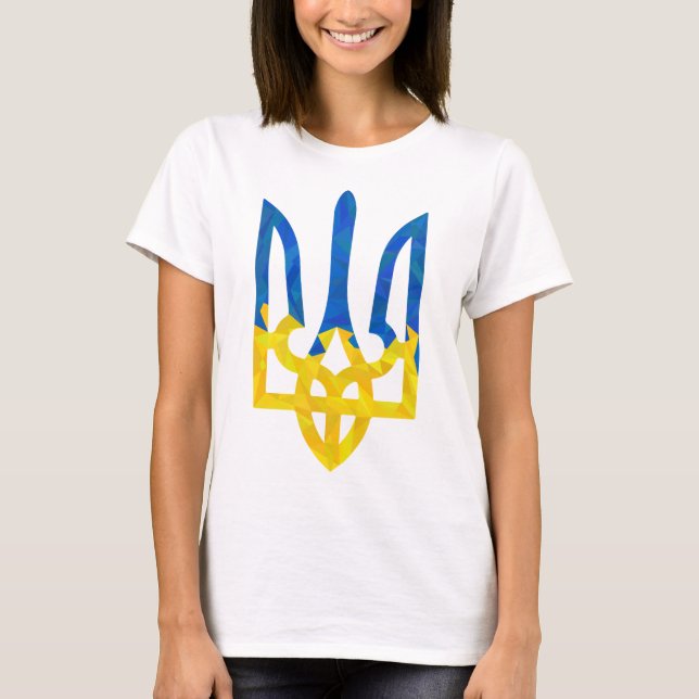 Low polygonal Ukrainian trident T-Shirt (Front)