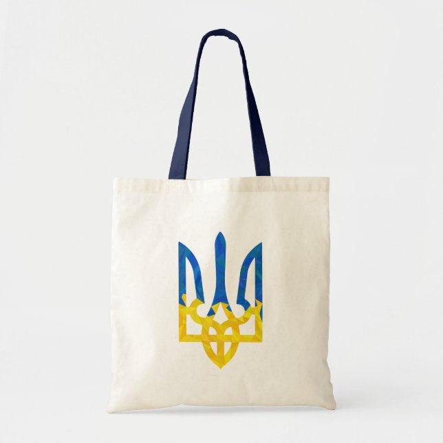 Low polygonal Ukrainian trident Tote Bag (Front)