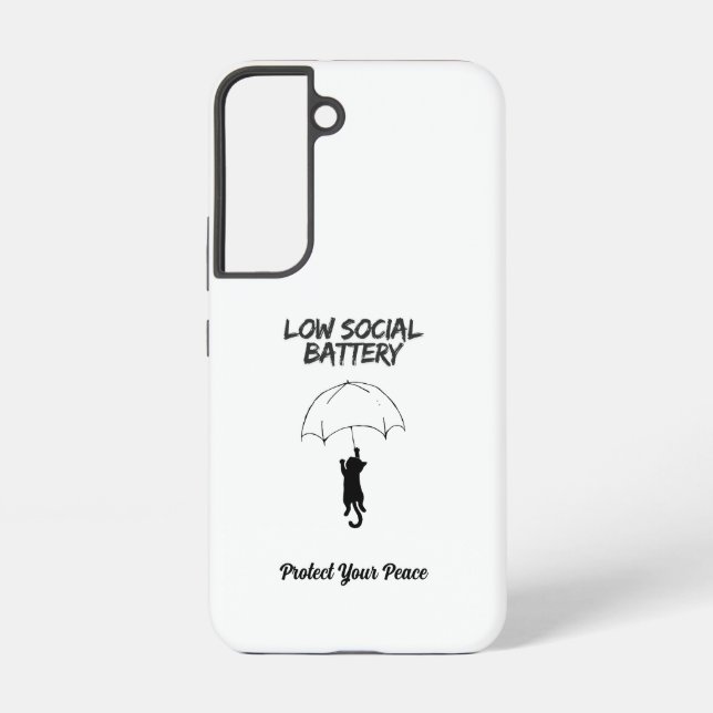Low Social Battery–Editable Quote Cat Samsung Case (Back)