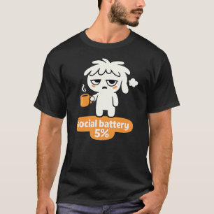 Low Social Energy Club – Cute Coffee Exhaustion T-Shirt