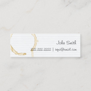 Low-Tech Coffee Stained Note Paper Profile card
