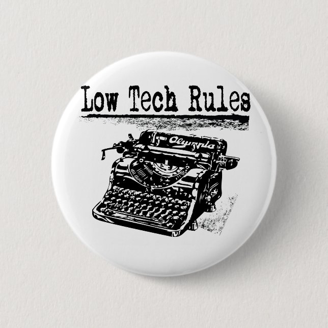 LOW TECH RULES 6 CM ROUND BADGE (Front)