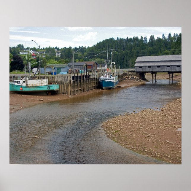 Low tide at the Bay of Fundy at St. Martins, New Poster (Front)