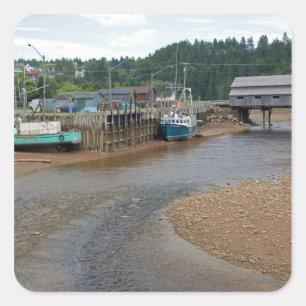 Low tide at the Bay of Fundy at St. Martins, New Square Sticker