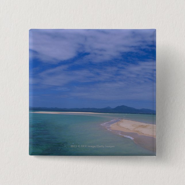 Low tide at the beach 15 cm square badge (Front)
